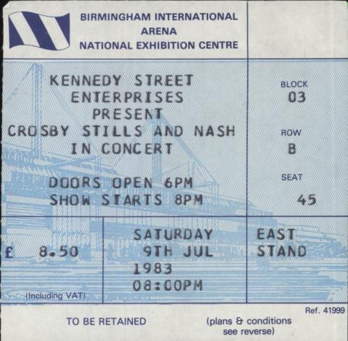 Crosby Stills Nash ALLIES UK/EUR 83 シャツ Crosby, Stills & Nash Allies - UK / Europe Tour '83 UK tour